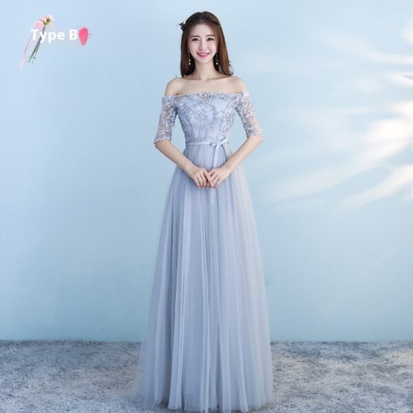 Long Bridesmaid Blue Wedding Dress Girlfriends Party Dress - Image 6
