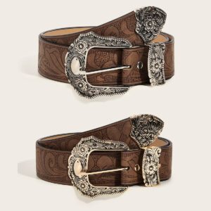 Brown Texture Niche Pin Buckle Belt