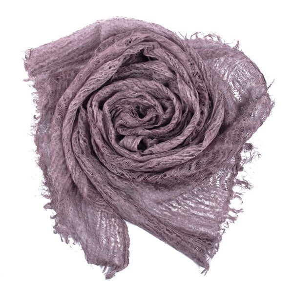 Solid Color Linen Scarf Retro Style Tassel Shawl For Women - Image 6