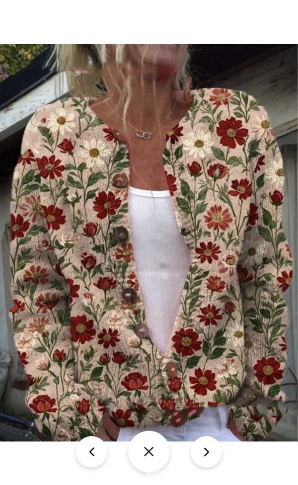 3D Digital Printing Cardigan Knitted Coat Women's Clothing - Image 5