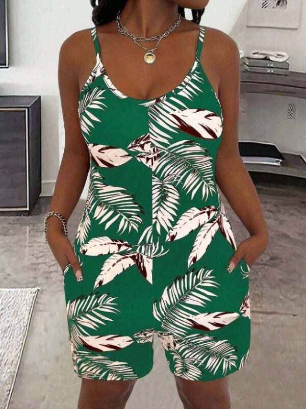 Women Casual All-Over Floral Print Sleeveless Jumpsuit - Image 4