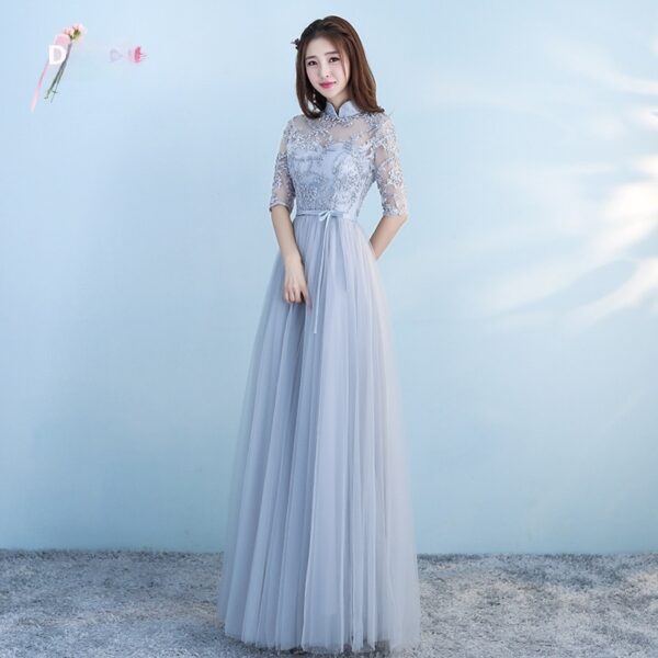 Long Bridesmaid Blue Wedding Dress Girlfriends Party Dress - Image 3