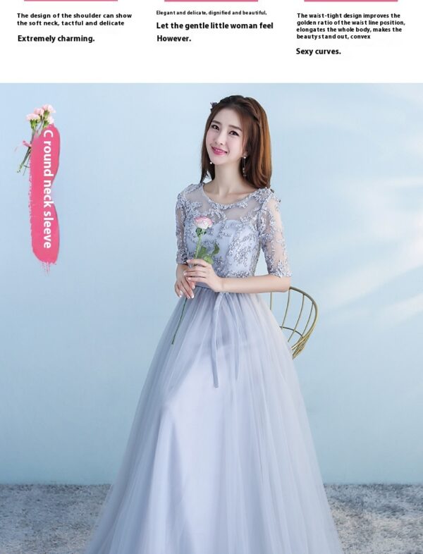 Long Bridesmaid Blue Wedding Dress Girlfriends Party Dress - Image 9
