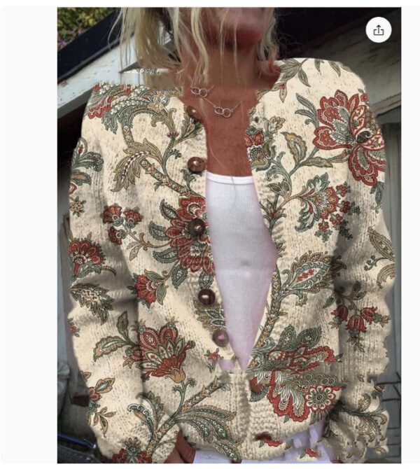 3D Digital Printing Cardigan Knitted Coat Women's Clothing - Image 3